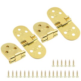 Hitefu Gold 180 Degree Flip Top Hinge with Mounting Screws, 3.1"x1.15" Heavy Duty Butler Tray Hinge for Sewing Machine, Folding Table, Doors