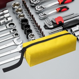 MagiDeal Tool Bag Waterproof Zipper Pouch Multifunctional Tool Pouch Organizer Bag for Screwdriver Small Tools Drill Bit DIY, Yellow