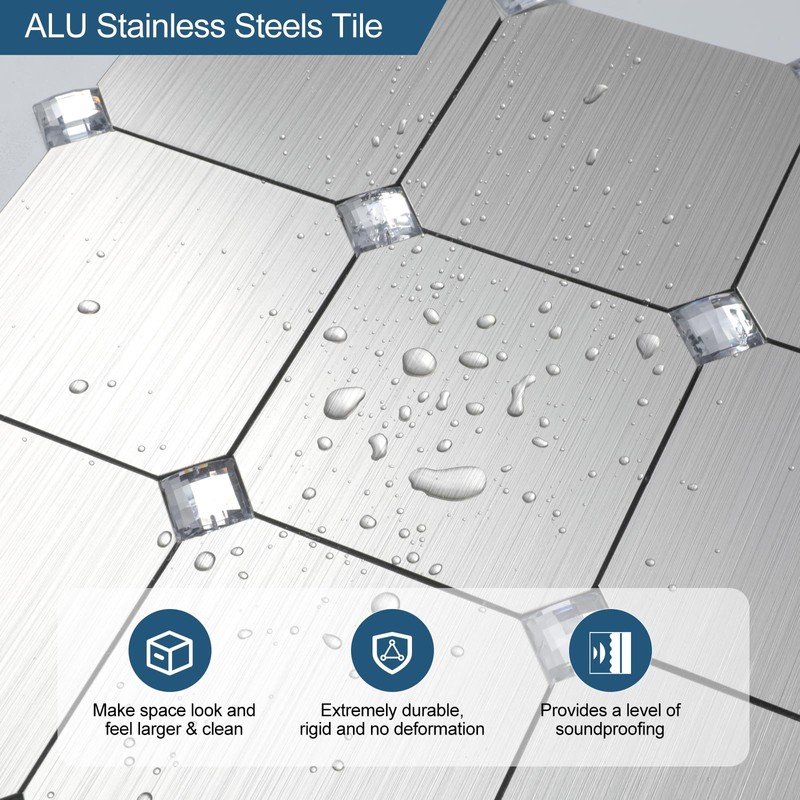 Yipscazo 1 Sheet Peel and Stick Diamonds Tile Backsplash, PVC