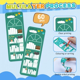 60Pcs Book Tracker Bookmarks Double-Sided Reading Page Markers Book Markers for Reading, Reading List Bookmark for Teacher Students Bookish Friends All Age
