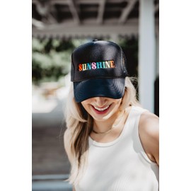 KATYDID Sunshine (Multicolored) Foam Trucker Hat (All Black)