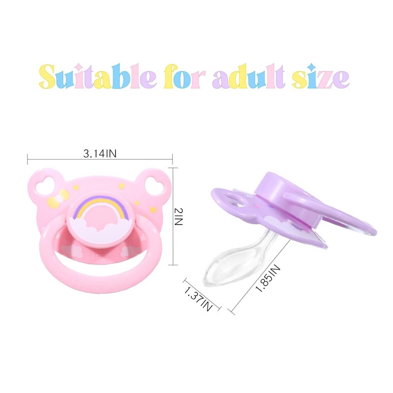 Landofgenie Adult Size Printed Dummy Large Teat Shield Dummy Pink