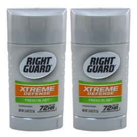 Right Guard Xtreme Defense Fresh Blast Solid 2.6 Ounce 72Hr (76ml) (Pack of 2)