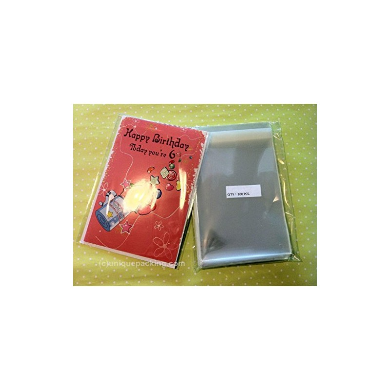 100 Pcs 5x7 Clear Resealable Cello/Cellophane Bags for Bakery Candy