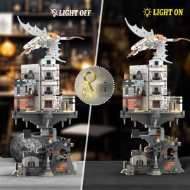 Magic Castle Wizarding Bank Building Sets with Light, Magic Architecture Model Collection Display, Compatible with Building Blocks, Ideas Gift Building Toy for Adults Boys Girls (1056 PCS)