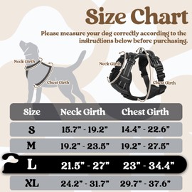 rabbitgoo Dog Harness for Large, No Pull Pet Harness with 3 Buckles, Adjustable Soft Padded Dog Vest with Instant Control Handle, Easy Walking Reflective Pet Vest for Large Dogs, Black, L