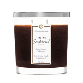 Colonial Candle Tibetan Sandalwood Scented Candle Jar, Highly Fragranced Candles for Home Scented, Mottled Wax Candle, 2 Wick, 8 oz - Made in The USA