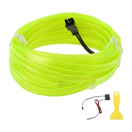 A ABSOPRO 4m EL Wire Cable LED Glow String Light Car Lighting Strip Flexible Neon Light for Car Decoration Wiring Driver(12v) Fluorescent Green