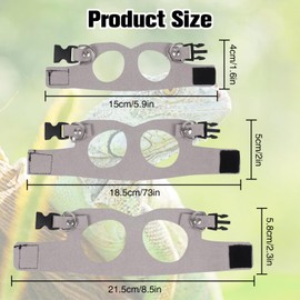 Fnaobai Bearded Dragon Harness Leash Set 3 Size Adjustable Lizards Training Walking Leather Vest Escape-Proof Traction Rope for Outdoor Small Reptiles Animal Squirrels (Grey)