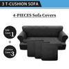 Pfrstuv 4-Piece T Couch Cover - Leather Look Slipcovers for