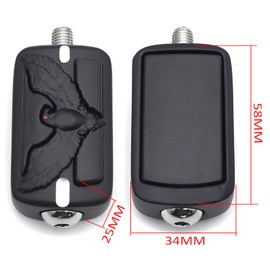 XKMT- 2X Black Eagle Hawk Emblem Shifter Peg Footrest Footpegs Compatible With 1987-2014 H-D Dyna V-ROD CVO Softail [P/N: MT216-065A-BK X 2]