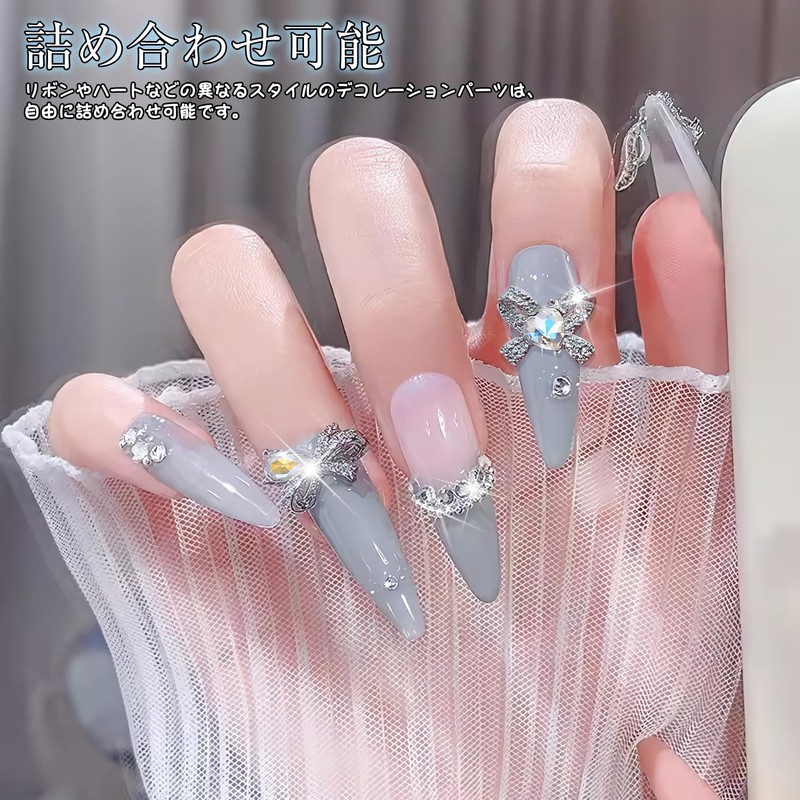 Sucodver Nail Parts, Ribbon, Stone, Bowknots, Rhinestones, 3D, Small, Large,