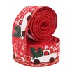 2Pcs Satin Ribbon 16.4ft Red Christmas Ribbon Retro Truck Pattern