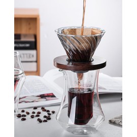 HOOVIEN HANWUDI 10oz Double Wall Coffee Carafe - Vessel for Coffee Maker, Borosilicate Glass Decanter