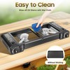 JAYGOVAN 2-Burner Butane Camping Stove, Push-Button Instant Ignition, Portable Camp