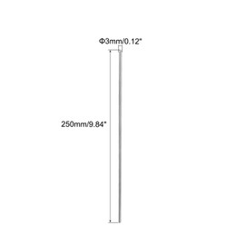 sourcing map Pack of 4 304 Metal Garden Poles, 3 mm x 250 mm Metal Rods for DIY Crafts, Motorcycle, Decoration, Garden