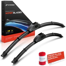 A-Premium Pack of 2 Windshield Wiper Blades with Wear Indicator & Towel - Compatible with Lexus ES300 & Mazda 6 & Infiniti EX35, G35 & Acura Integra & Suzuki Aerio - 22" and 18", Hook Connector