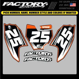 KTM FITS KTM 65 2016 TO 2023  NUMBER PLATE GRAPHICS DECALS MX YOUR NAME/ # A49