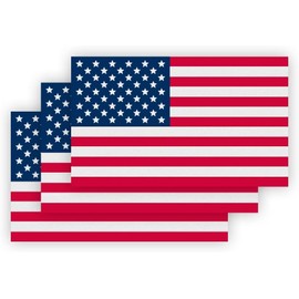 IGNIXIA American Flag Decal, USA Flag Car Stickers 5x3 Inches American Flag Sticker (Pack of 10) Support US Military Waterproof Bumper Stickers, USA Window Stickers (USA Reflective Flag 3pcs)