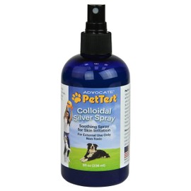 Advocate Pettest Colloidal Silver Spray Large 8oz/240ml Formulated for Dogs, Best Dog Antibiotic Treatment for Hot Spots, Burns, Irritations, Rashes, Wounds, Cuts & Scratches