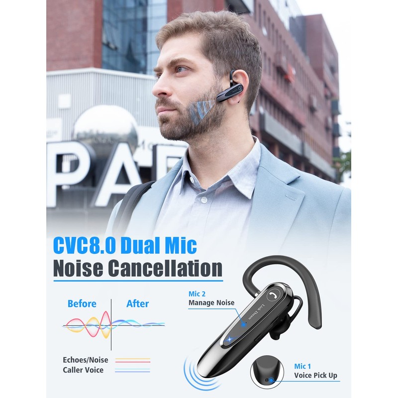 Link Dream - Auricular Bluetooth inalámbrico CVC8.0 para teléfono celular,