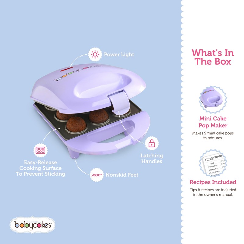 Babycakes Mini Cake Pop Maker by Select Brands - Easy-to-Use