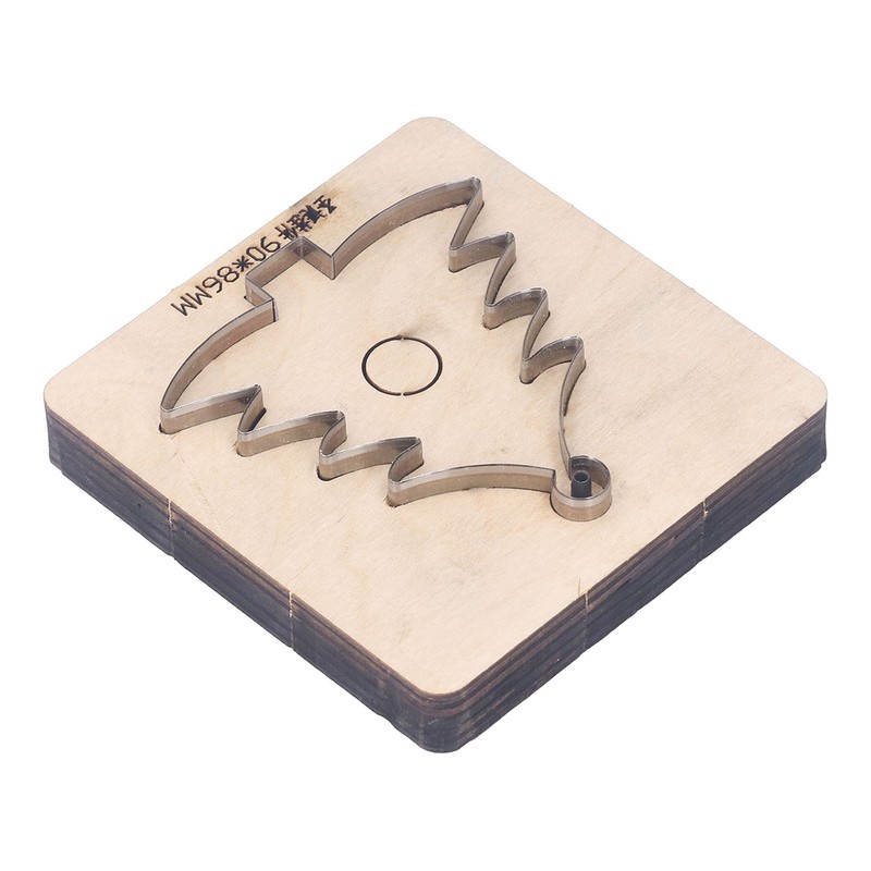 Leather Cutting Die Christmas Tree Alloy Steel and Birch Wood