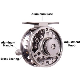 Fly Fishing Reel - 49.5mm Fly Reels, Lightweight Aluminum Alloy Body, Fishing Tackle for Saltwater Freshwater Reservoir River Sea Fishing