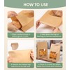 100 Pack Large Thick Brown Kraft Paper Boule Bread Bags