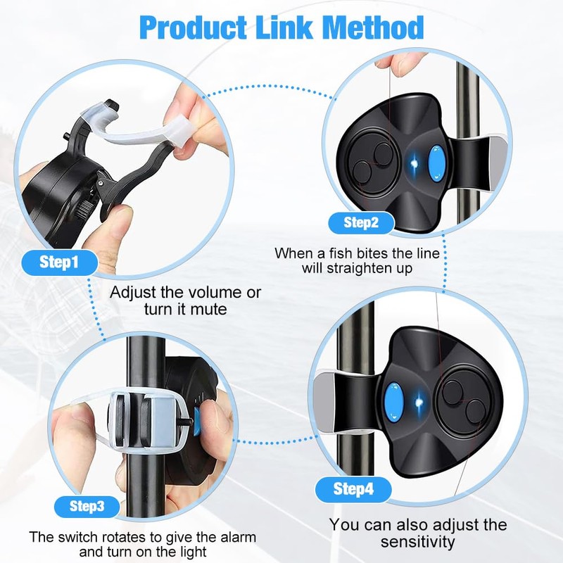 mizikuu Pack of 3 Electronic Bite Alarms, LED Light Strike