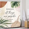 Glawry Boho Bible Verse Shower Curtain 60Wx72L Inches Inspirational Scriptures
