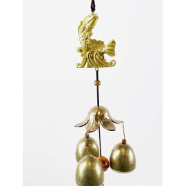 Golden Fish Feng Shui Amulet Wind Chimes Bells Wall Hanging Home Decor Ornament Protection Good Luck Blessing Gift
