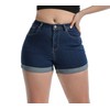 Laeyzuo Pantalones cortos elásticos de cintura alta para mujer con