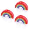 Baluue 3Pcs Rainbow Body Bath Scrubber Set Comfortable Bath Flowers