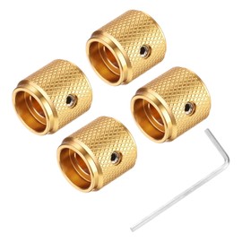 QUARKZMAN Guitar Knobs Metal, Volume Tone Control Dome Knobs, 6 mm x 13 mm Potentiometer Knobs with Set Screw for Electric Guitar Bass, Gold