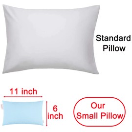 Pro Goleem Small Pillow 11’’x6’’x2.5’’ Small Pillows for Sleeping and Traveling Mini Pillow with Name Tag Tiny Pillow for Kids Pillow Neck Lumbar Knee Nap Pillow Pet Pillow, Blue