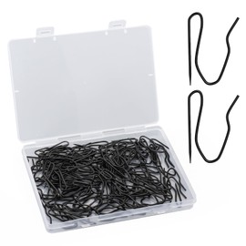 100 Pack Black Metal Curtain Hooks Pin-On Drapery Hooks,Suitable for Window,Door,Shower Curtain