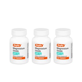 Rugby Magnesium Oxide 400 mg Tablets - Dietary Supplement - Gluten-Free - 120 Count (3 Pack)