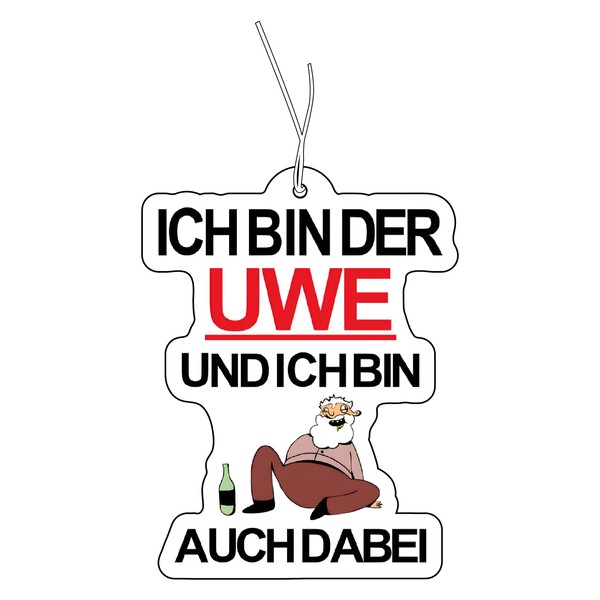 2 x Air Freshener with "Ich bin der Uwe und