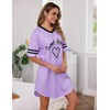 Marvmys Women Casual Sleepshirts Short Sleeve Lounge Dress Soft V