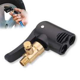 Nevoluxer 1 Stück Französisches Ventil Adapter für Auto Luftpumpe & Kompressor – Adapter französisches Ventil mit Hebelstecker – Messing, Nicht-Entleerbar.