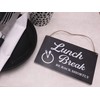 Lunch Break Hanging Sign - Be Back Soon Notice (Blackboard)