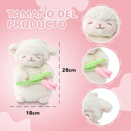 CINVAIKROSE Juguete Peluche Cordero, 28cm Juguete Peluche Cordero, Tulipán de Cordero Lindo Animal Peluche Niños Compañero de Dormir Peluche Juguete Regalo de Cumpleaños de Navidad para Niños y Niñas