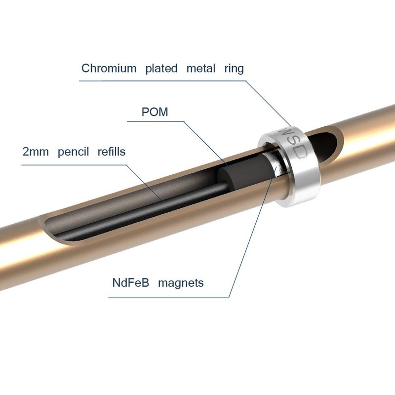 WSD Mechanical Pencil,Drawing Pencils,Sketch Pencils,Magnetic Control Pencil,Pencil Refills Diameter2.0mm, 2B