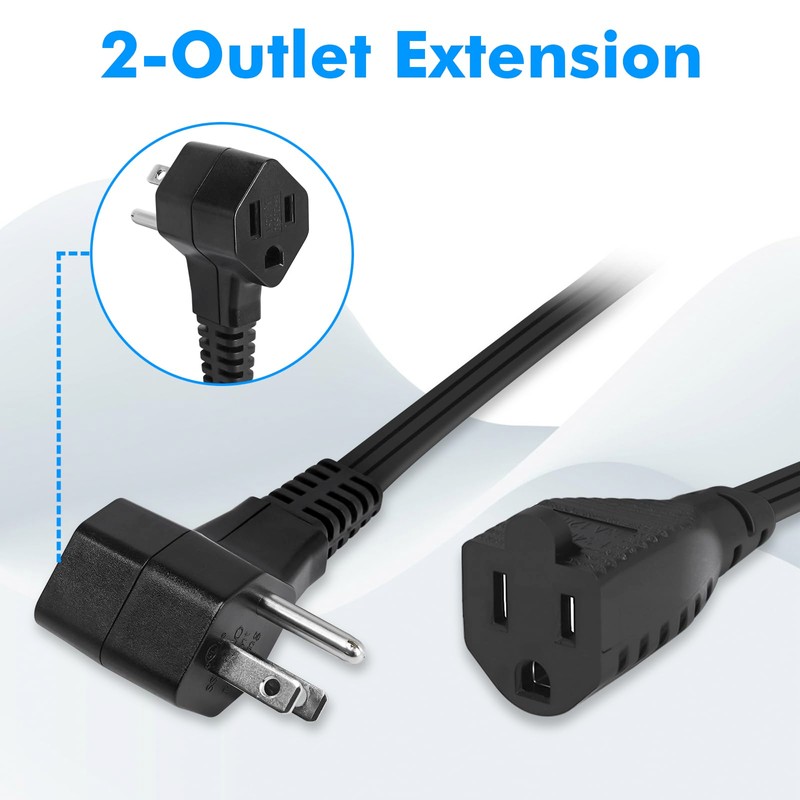 POWER STRIP LIBERATOR 5 Pack, 2-Outlet Short Extension Cord 1