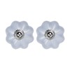 ETHNICITI Pack of 2 Pumpkin Shaped Blue Grey Ceramic Knobs
