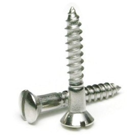 #12-11 Wood Screws - Slotted Oval Head Wood Screws - Stainless Steel #12-11 x 1-1/4" Qty 50