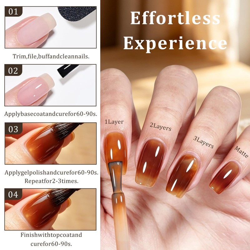 Jelly Sheer Tortoise Gel Nail Polish 15ML UV Light Cure