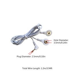 4PCS TENS Wire Cable, Electrode Lead Wires Cable for Tens Machines 2.5mm Plug to 3.5 mm Snap