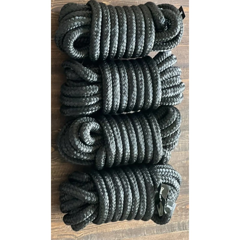 Dock Me Dock Lines 4 Pack Black 1/2 Inch 15FT